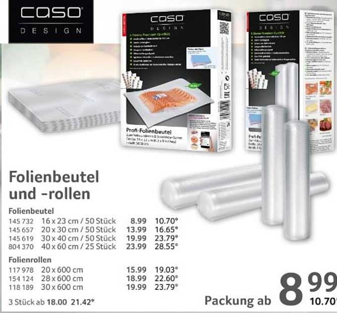 Folienbeutel und -rollen von Caso Design
