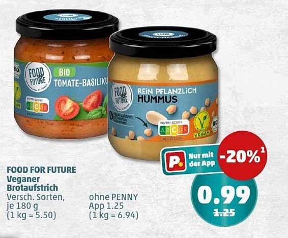 Food for Future Veganer Brotaufstrich – Verschiedene Sorten, je 180 g