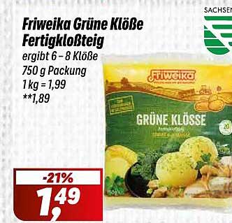 Friweika Grüne Klöße Fertigklößeig 750 g