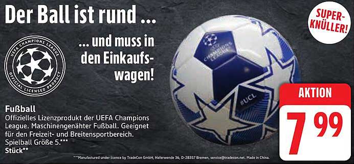 Fußball - Offizielles Lizenzprodukt der UEFA Champions League