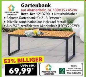 Gartenbank aus Akazienholz