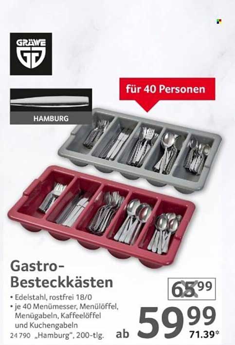 Gastro-Besteckkästen für 40 Personen - 200-tlg.