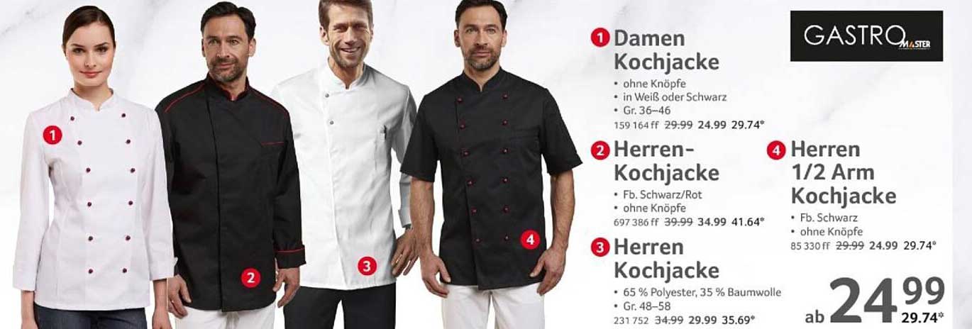 GastroMaster Kochjacken für Damen und Herren