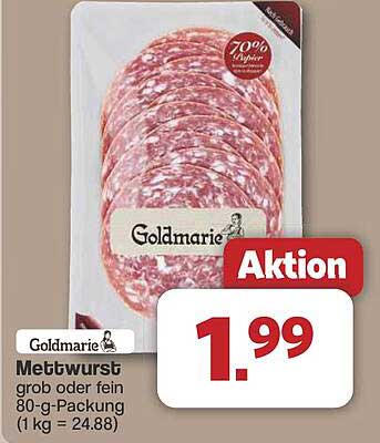 Goldmarie Mettwurst grob oder fein 80-g-Packung