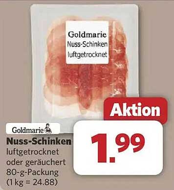 Goldmarie Nuss-Schinken luftgetrocknet oder geräuchert 80-g-Packung
