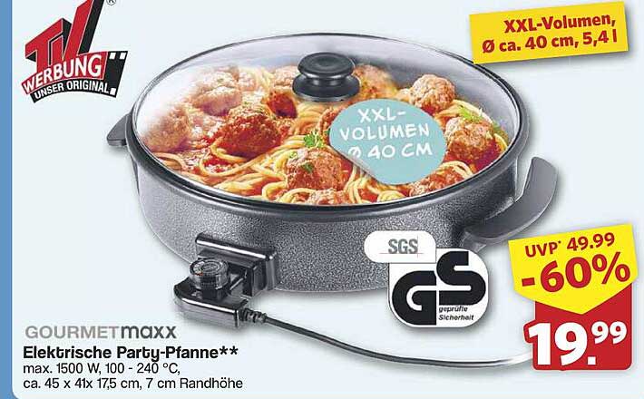 GOURMETmaxx Elektrische Party-Pfanne**