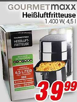 GOURMETmaxx Heißluftfritteuse 1.400 W, 4,5 l