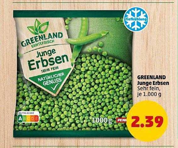 GREENLAND Junge Erbsen Sehr fein, je 1.000 g