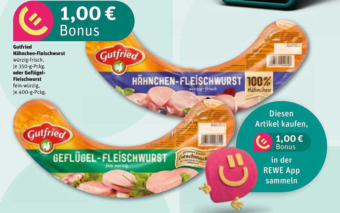 Gutfried Hähnchen-Fleischwurst oder Geflügel-Fleischwurst