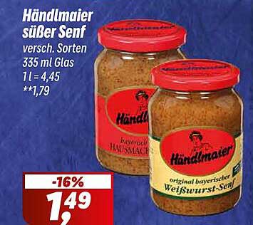 Händlmaier süßer Senf - verschiedene Sorten 335 ml Glas