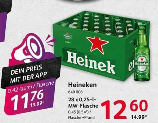 Heineken 28 x 0,25-l-MW-Flasche