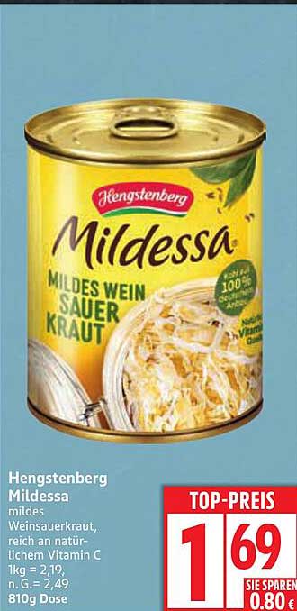 Hengstenberg Mildessa Mildes Weinsauerkraut