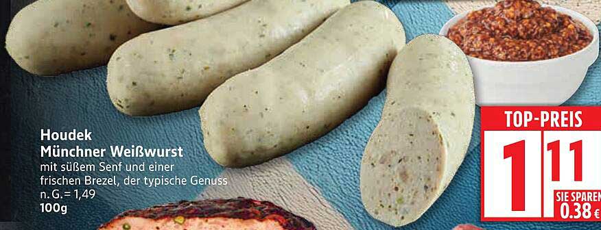 Houdek Münchner Weißwurst mit süßem Senf und einer frischen Brezel