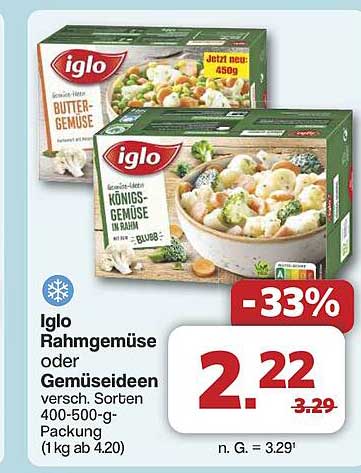 Iglo Rahmgemüse oder Gemüseideen 450g