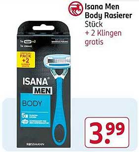 Isana Men Body Rasierer Stück + 2 Klingen gratis