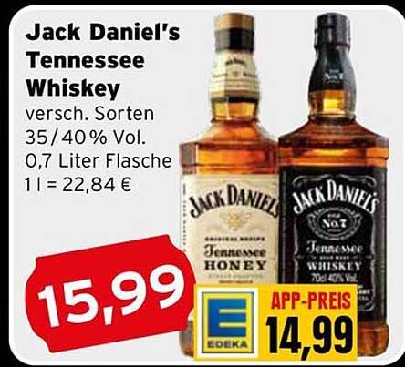 Jack Daniel’s Tennessee Whiskey - versch. Sorten 0,7 Liter Flasche