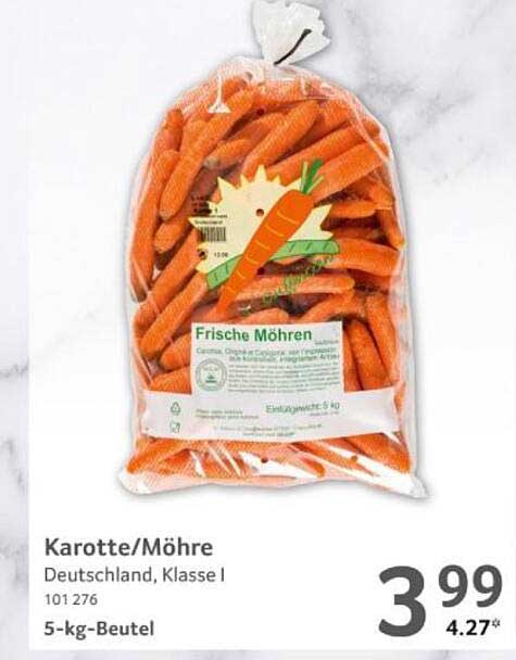 Karotte/Möhre Deutschland, Klasse I – 5-kg-Beutel