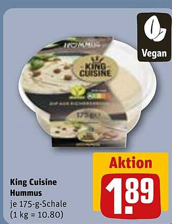 King Cuisine Hummus 175 g - Vegan und köstlich