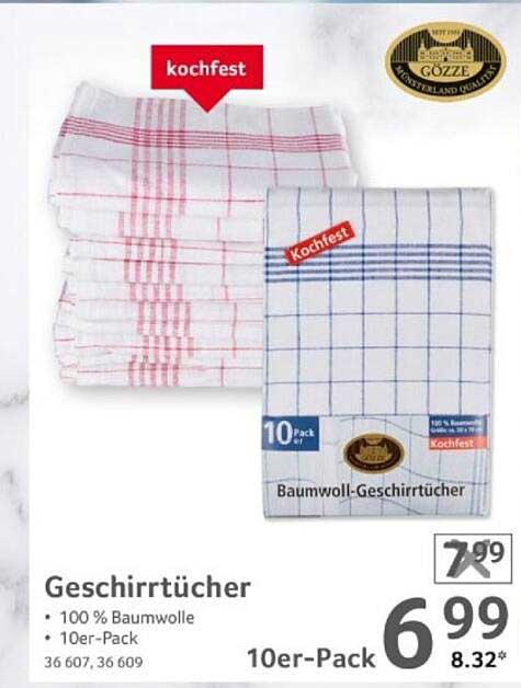 Kochfest Geschirrtücher 10er-Pack
