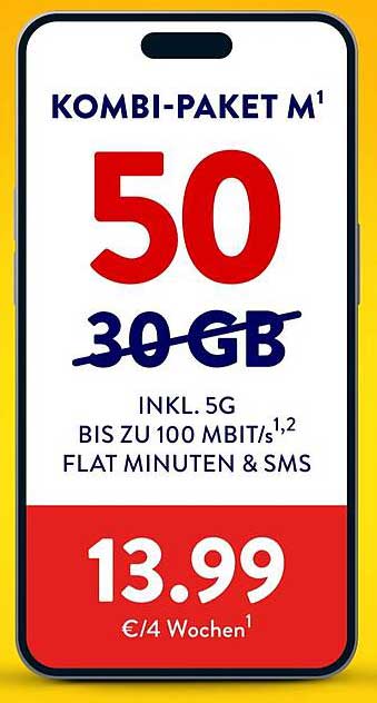 KOMBI-PAKET M - 30 GB für nur 13,99 €