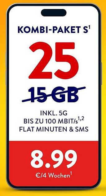 KOMBI-PAKET S - 25 GB für nur 8,99 €