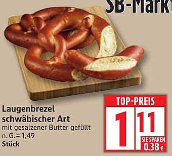 Laugenbrezel schwäbischer Art mit gesalzener Butter gefüllt