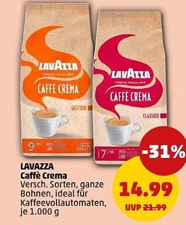 LAVAZZA Caffè Crema – Verschiedene Sorten, ganze Bohnen, ideal für Kaffevollautomaten