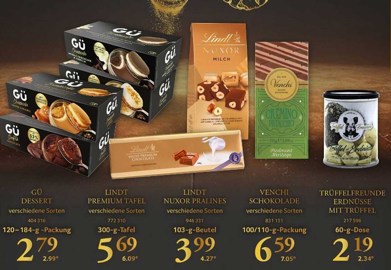 Lindt Nuxor Pralinés verschiedene Sorten