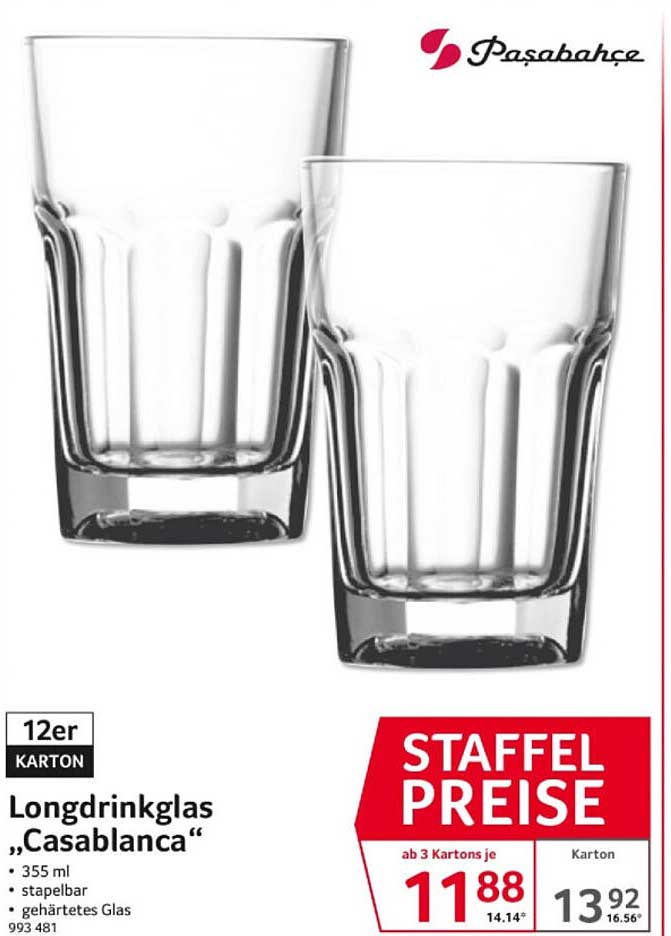 Longdrinkglas „Casablanca“ 12er Karton