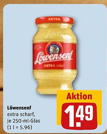 Löwensenf extra scharf, je 250-ml-Glas