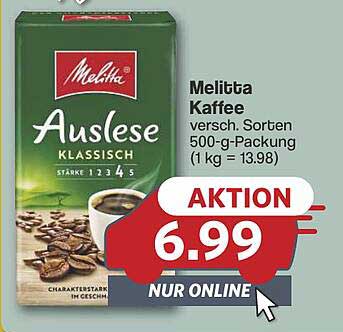 Melitta Auslese Kaffee - Aktionspreis nur online!