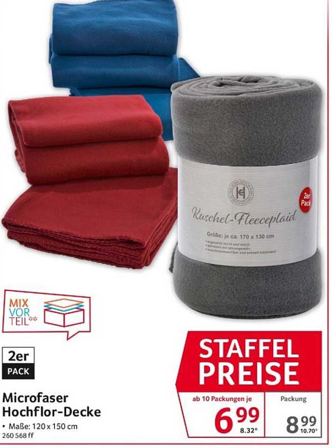 Microfaser Hochflor-Decke 2er Pack