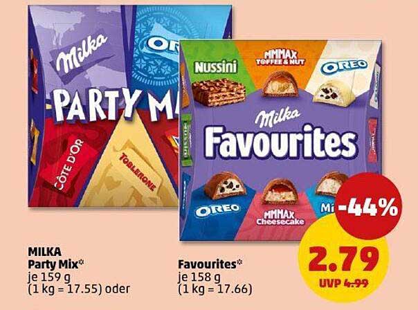 MILKA Party Mix und Favourites - Leckerer Schokoladengenuss