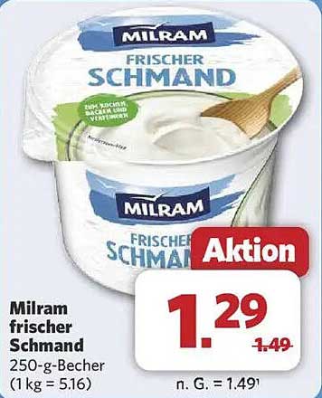 Milram frischer Schmand 250-g-Becher