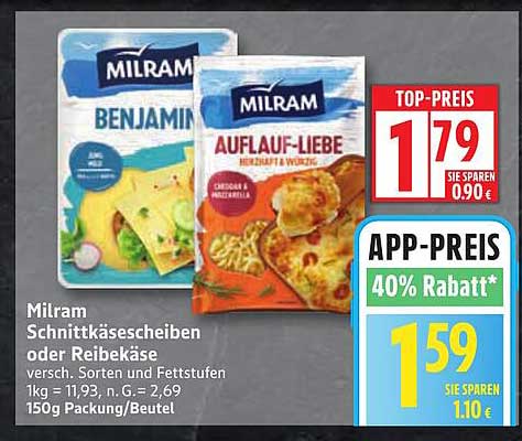 Milram Schnittkäsescheiben oder Reibekäse – Vielfältiger Käsegenuss