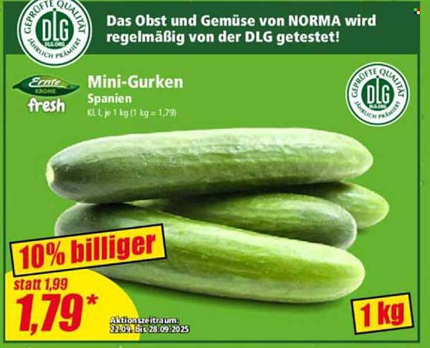 Mini-Gurken aus Spanien - 1 kg für nur 1,79 €