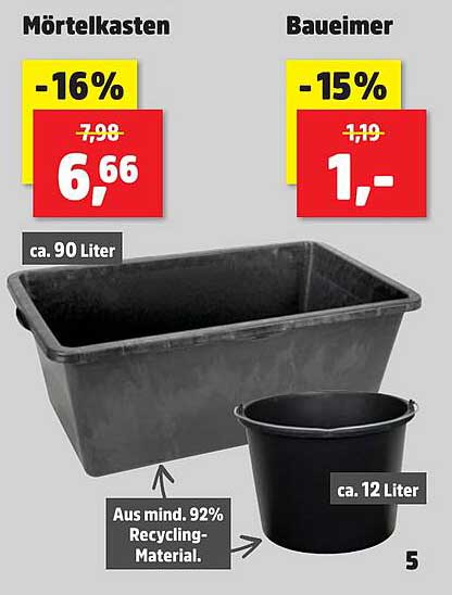 Mörtelkästen und Bau-Container im Angebot