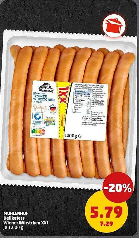 MÜHLENHOF Delikatess Wiener Würstchen XXL