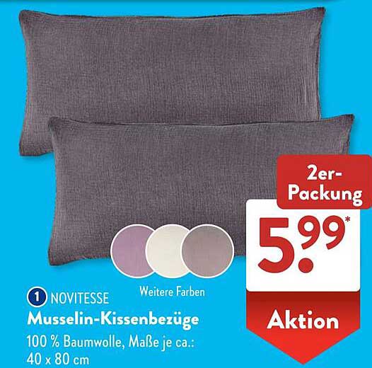 Musselin-Kissenbezüge 2er-Packung