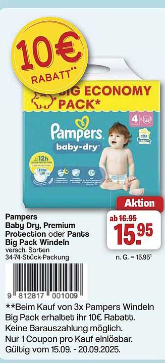 Pampers Baby Dry, Premium Protection oder Pants Big Pack Windeln