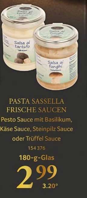 PASTA SASSAELLA FRISCHE SAUCEN - Pesto Sauce mit Basilikum, Käse Sauce, Steinpilz Sauce oder Trüffel Sauce