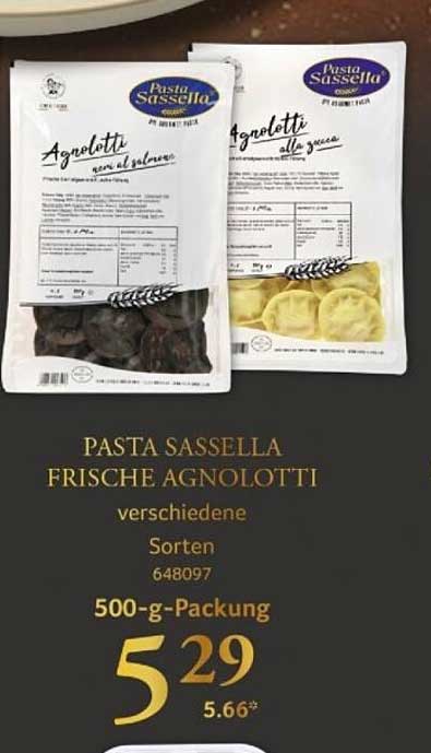 PASTA SASSELLA FRISCHE AGNOLOTTI verschiedene Sorten