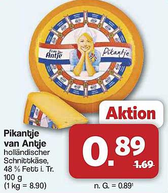 Pikantje van Antje holländischer Schnittkäse, 48 % Fett i. Tr.