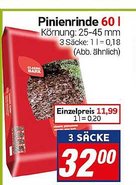 Pinienrinde 60 l (3 Säcke)