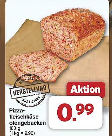 Pizza-Fleischkäse ofengebacken 100 g