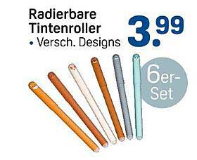 Radierbare Tintenroller – 6er-Set in verschiedenen Designs
