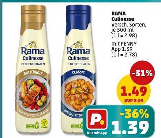 RAMA Culinesse – Verschiedene Sorten, je 500 ml