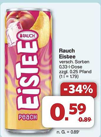 Rauch Eistee - verschiedene Sorten 0,33-L-Dose