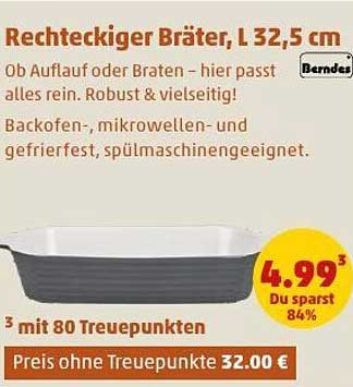 Rechteckiger Bräter, L 32,5 cm