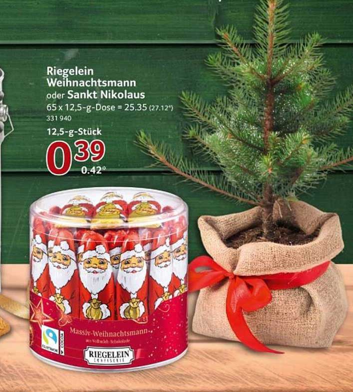 Riegelein Weihnachtsmann oder Sankt Nikolaus